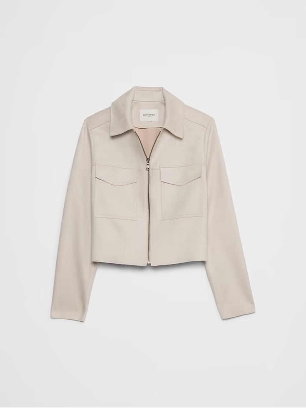 Banana Republic VEGAN SUEDE Cropped Jacket - Beige
